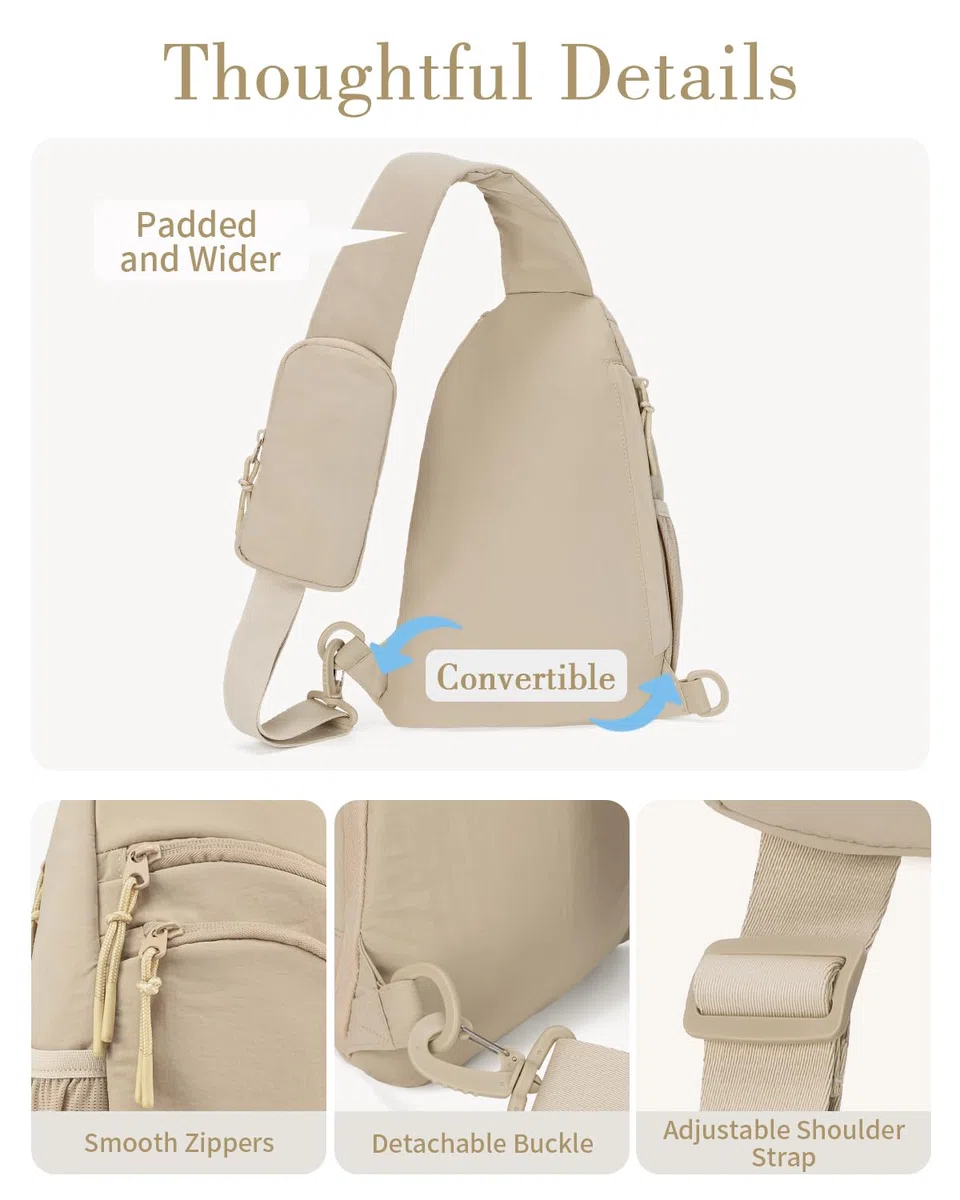 Bandolera Cruzada Mujer Hombre Bolso Pecho Sling Bag con Bolsillo Bloqueador RFID Mochila Bandolera para 9.7 inch iPad