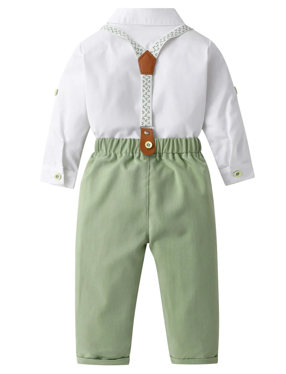 Happy Cherry - Traje de Bautizo Invierno Bebé Niño Conjunto de Boda Algodón Manga Larga para Fiesta Infantil Ropa de Ceremonia Caballero para Regalo Cumpleaños Primera Comunión - 6 Meses-5 Años