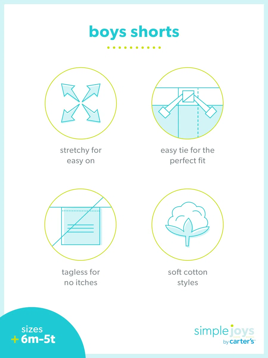 Simple Joys by Carter's Multi-Pack Knit Shorts Pantalones Cortos 3 para Bebés