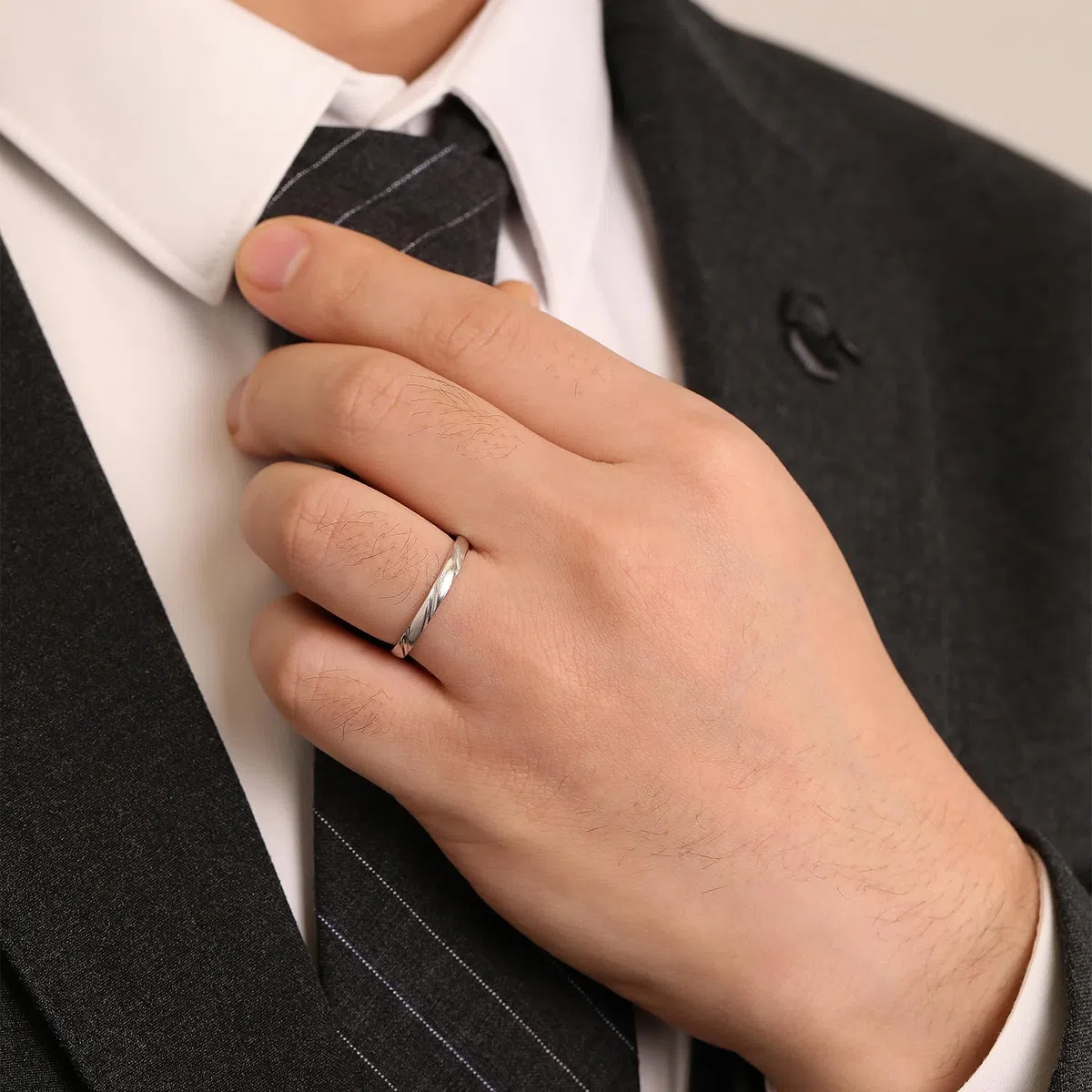 Meissa Alianzas de Plata Pareja Anillo de Compromiso y Boda Plata de ley 925 para Novios Hombres y Mujeres Adjustable Joyería Aniversario el Día de San Valentín (Juego de dos anillos)