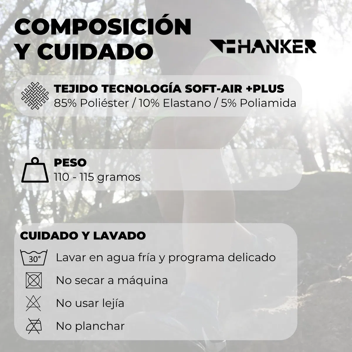 HANKER Mallas Cortas Mujer Compresivas Akasha 2.0 con Bolsillos, Cintura Tubular para Running, Trail y Fitness