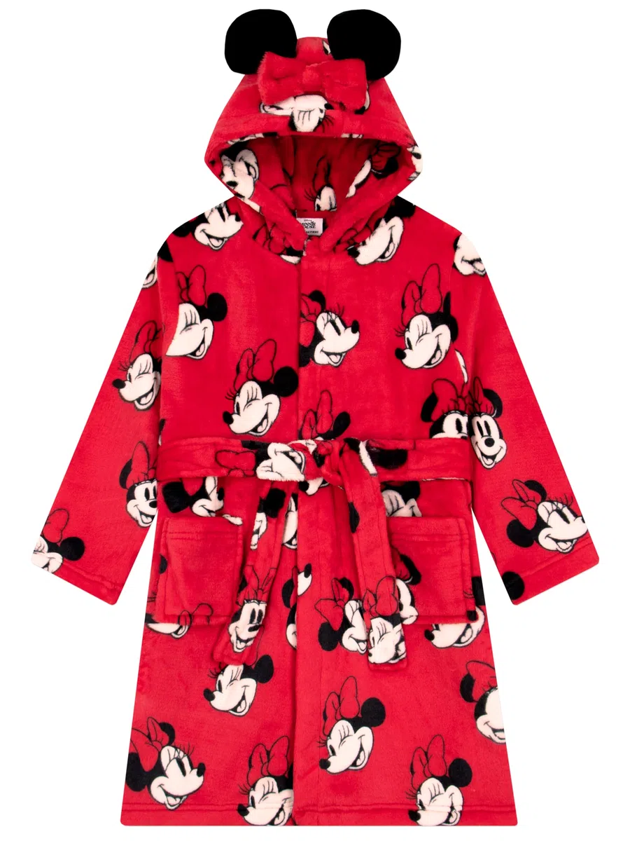 Disney Albornoz Niña Minnie Mouse, Bata Niña Con Orejas 3D, Batin Chica Polar