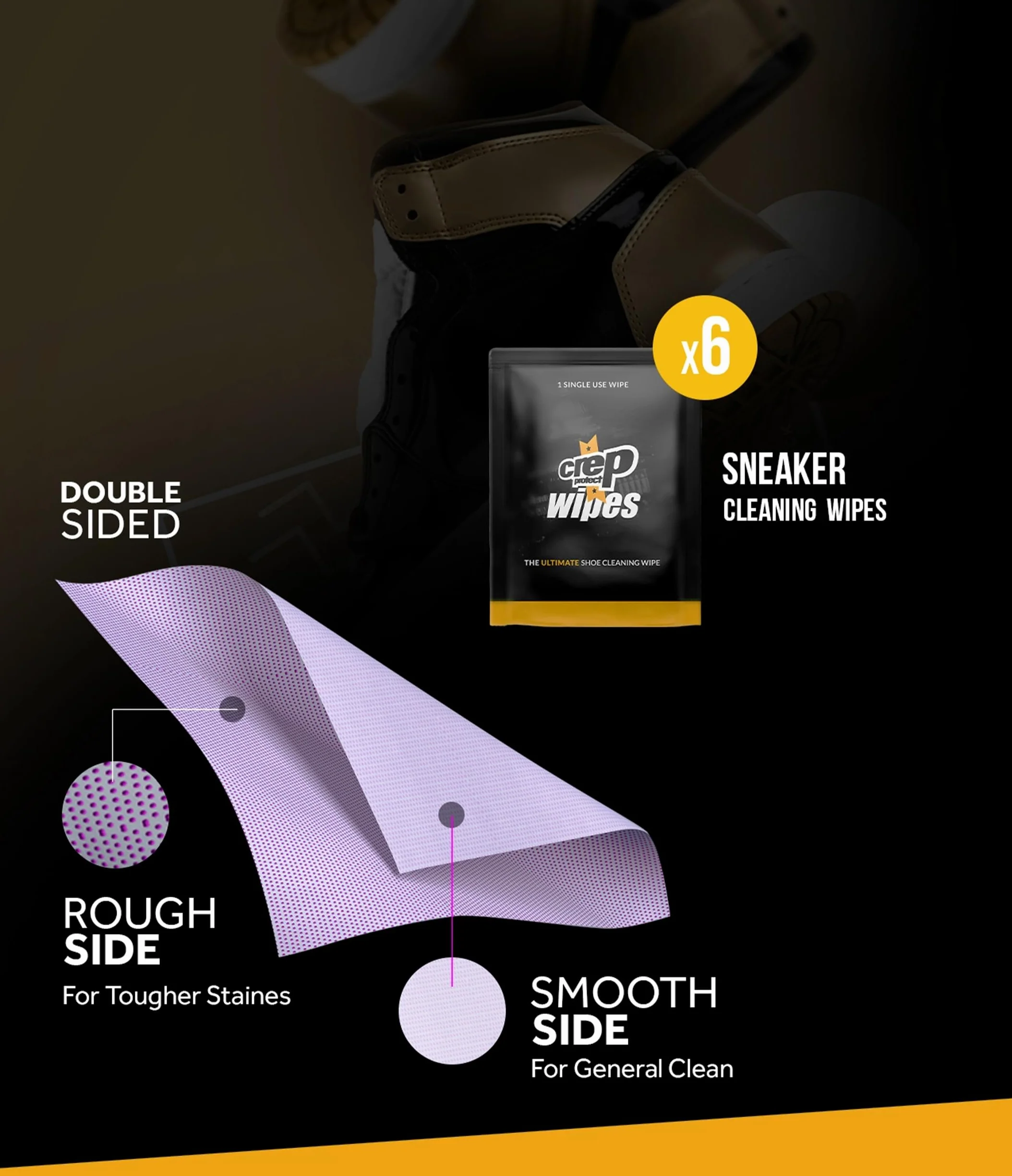 Crep Protect - Paquete de cajas - Kit de limpieza de zapatillas premium con 6 toallitas para zapatillas, 2 pastillas Crep Protect, goma de borrar, 100 ml de solución limpiadora