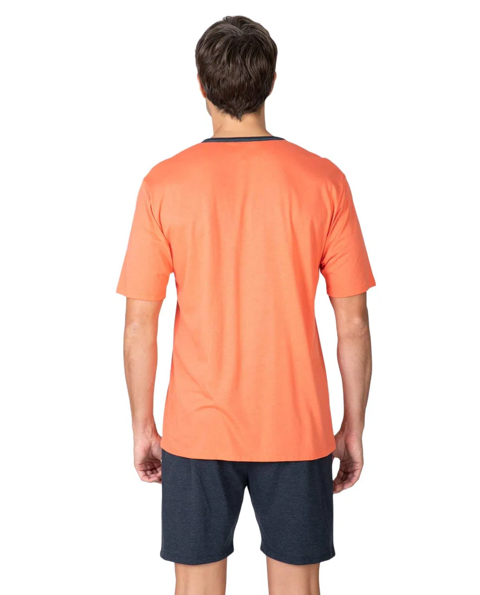 MASSANA Pijama Corto de Hombre, Algodón y Modal, Manga Corta, Transpirable, Verano, 2 Piezas
