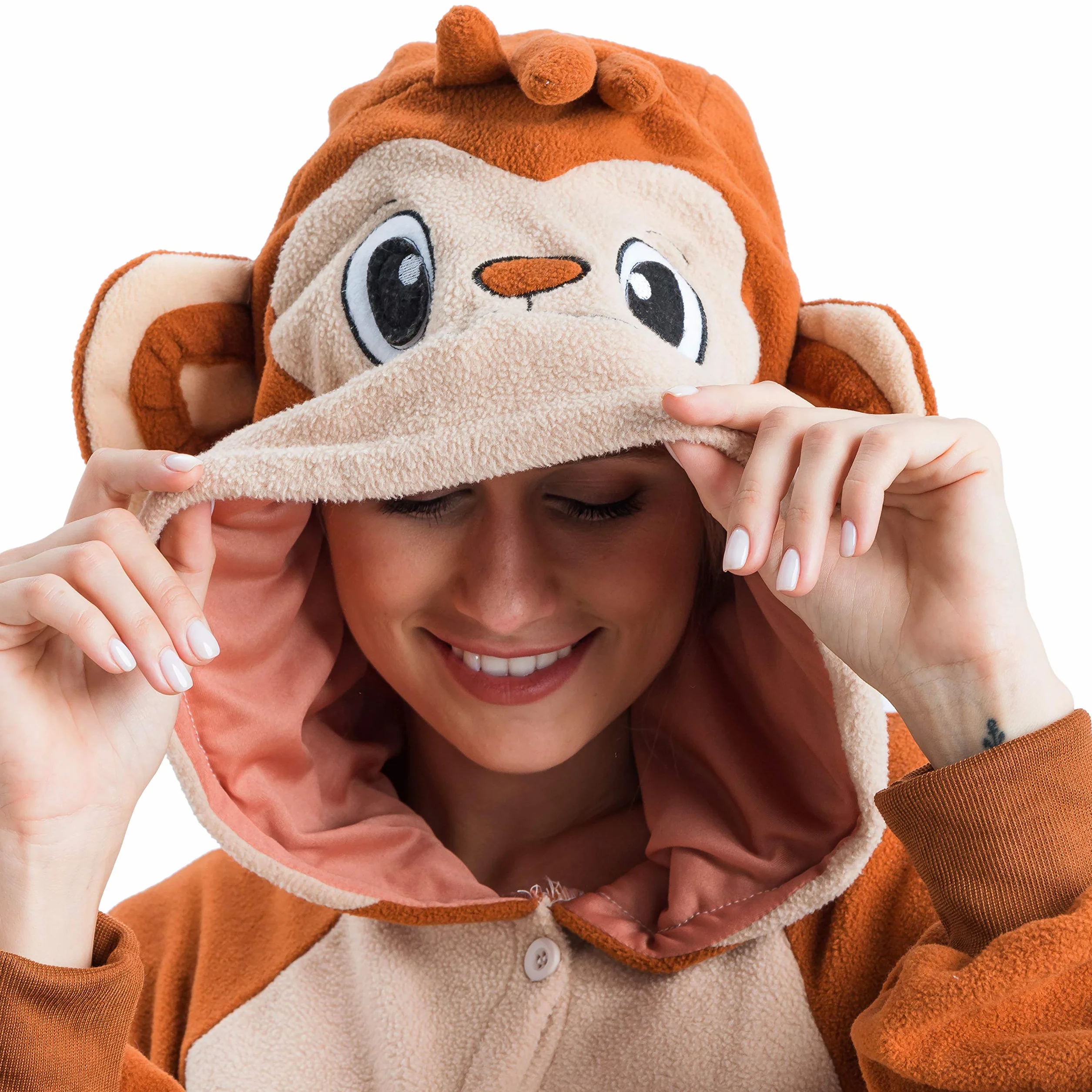 Spooktacular Creations Pijama unisex de felpa para adultos, disfraz de mono de una pieza