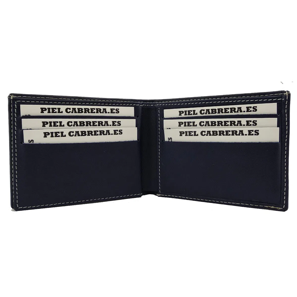 Piel Cabrera Cartera Porta Placa para Policia Nacional España (CNP) Mod. HONORES (Azul Marino)