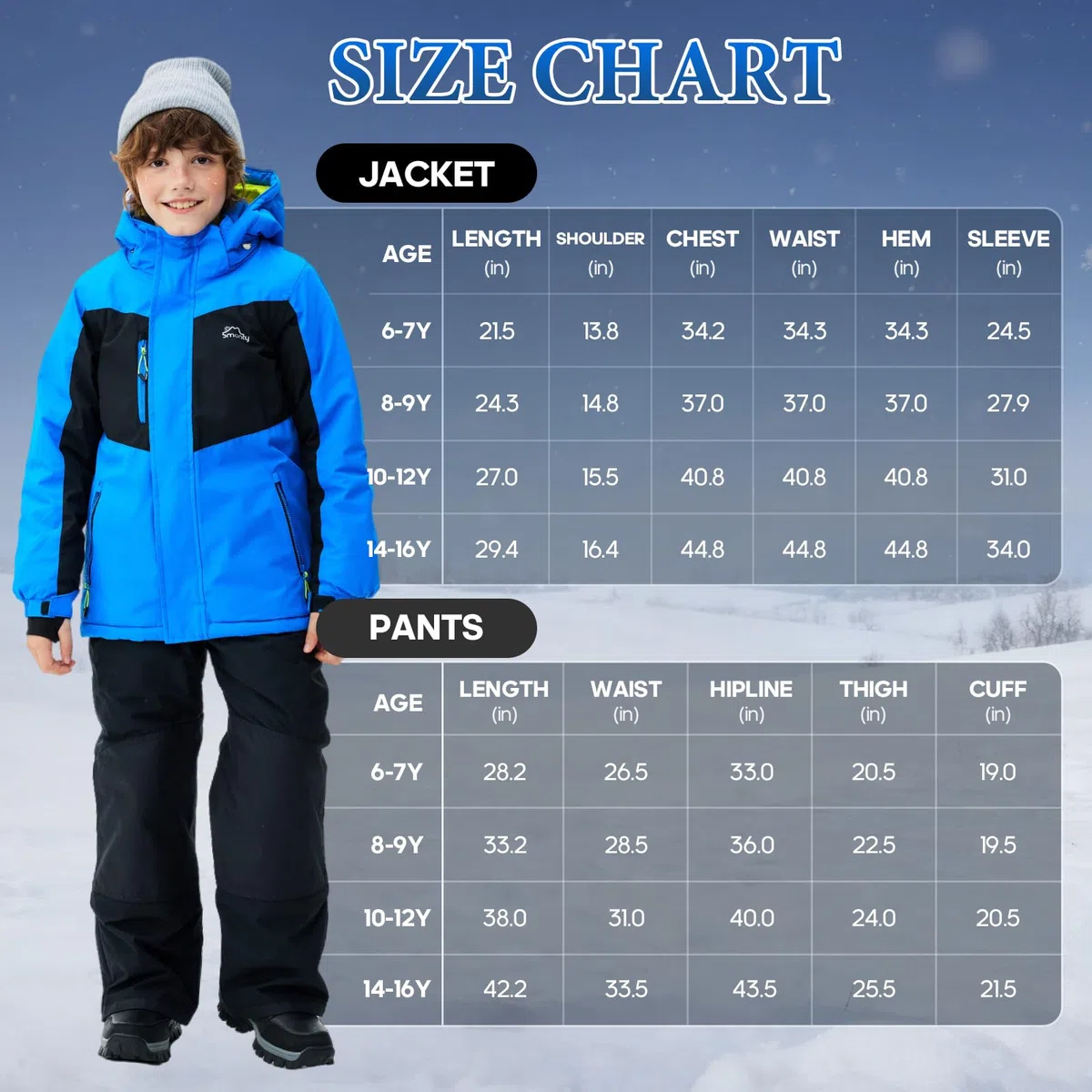 SMONTY Traje de nieve para niño y niña