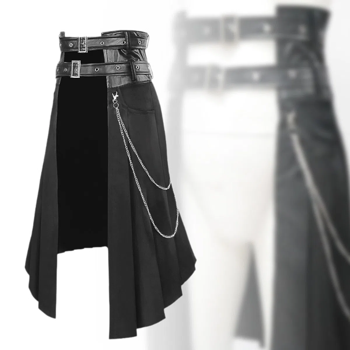 Falda para hombre Estilo vintage Cinturón ajustable Cosplay Falda diaria