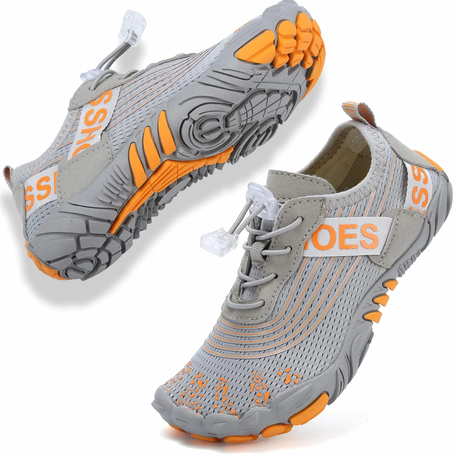 DimaiGlobal Calzado Descalzos Niñas Niños Zapatillas de Trail Running Barefoot Secado Rápido Zapatos de Agua Transpirable Antideslizante para Playa 30EU Gris