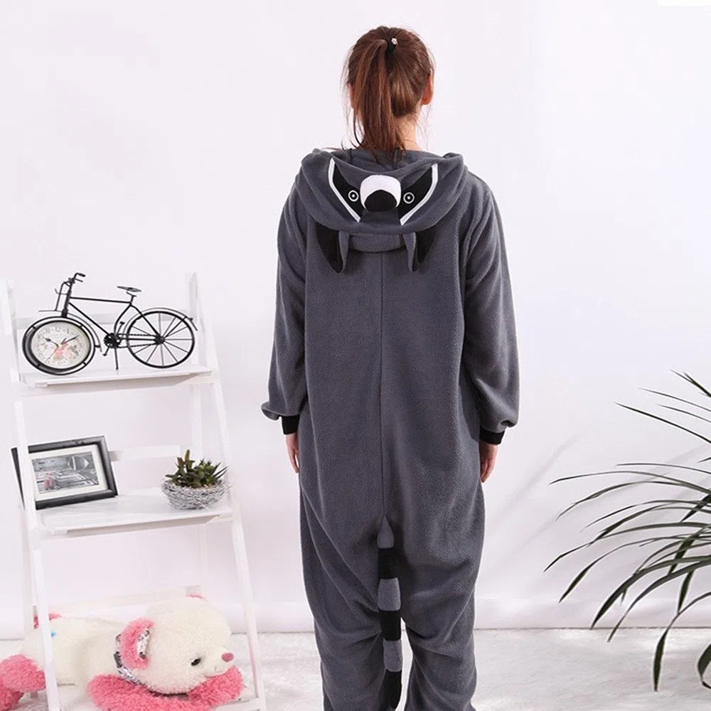 wotogold Pijama de Mapache Animal Trajes de Cosplay Adultos Unisex