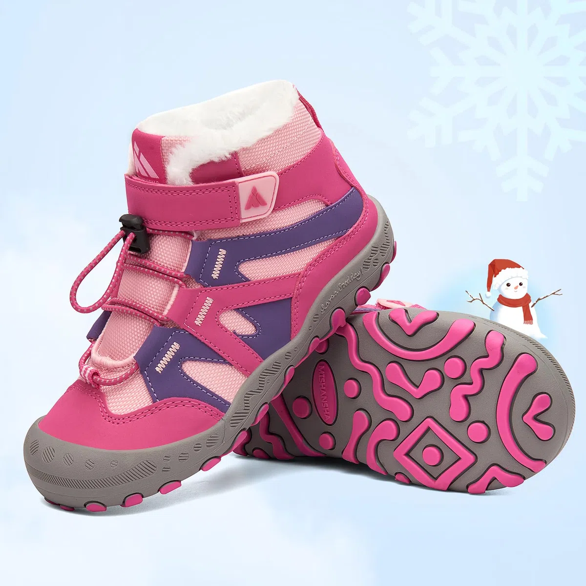 Mishansha Botas de Nieve Niños Botines Invierno Cómodo con Forro Acolchado