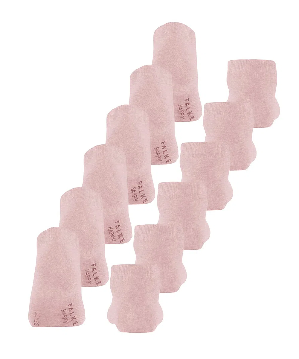 FALKE mujer Happy 6-Pack calcetines tobilleros transpirable algodón tobillera corta reforzada extra suave sobre piel plana costura en la zona de los dedos de los pies multipack 6 pares